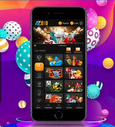 Giao diện của app AZ888 trên iPhone